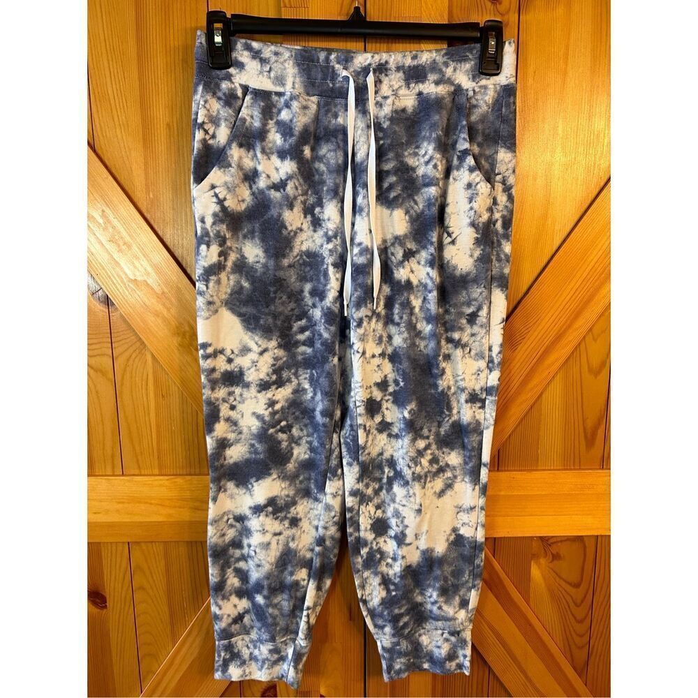 RBX Jogger Pants Medium Elastic Waist French Terry Tie Dye Blue  (4570)